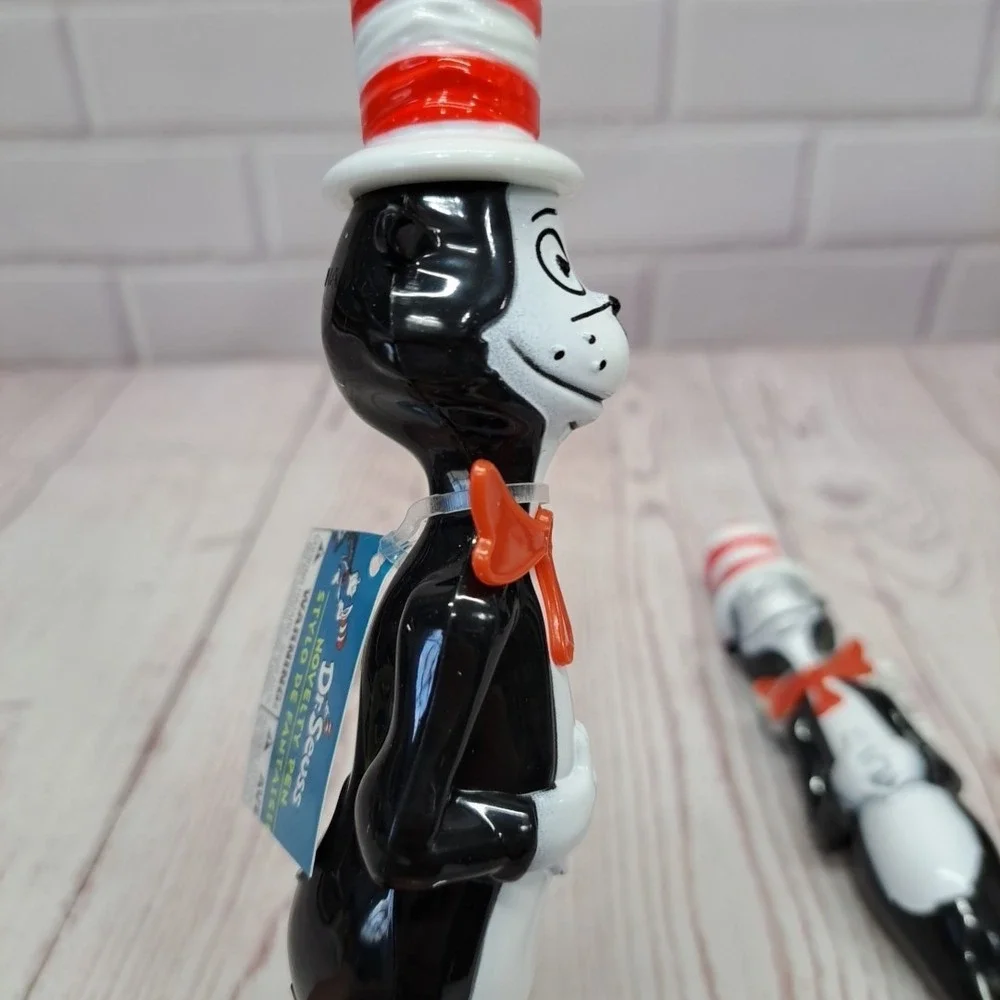 Lot Of 2, Dr. Seuss The Cat In The Hat Over-Sized 3-D Large Plastic Pens New